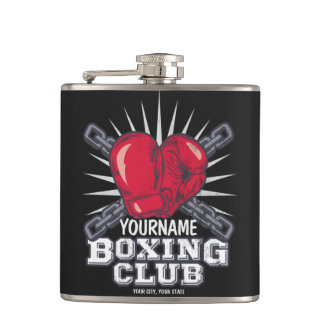 Personalised Boxing Gloves Fighter Champion Boxer  Hip Flask