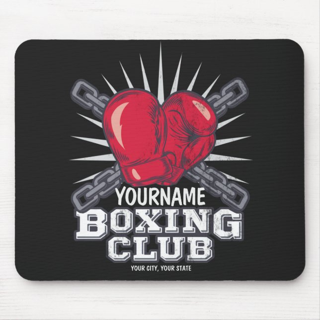 Personalised Boxing Gloves Fighter Champion Boxer  Mouse Pad (Front)