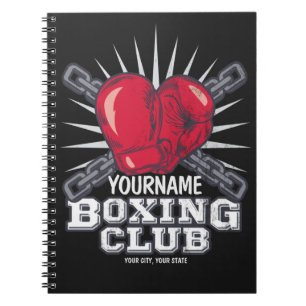 Personalised Boxing Gloves Fighter Champion Boxer Notebook
