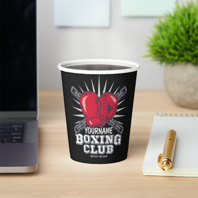Personalised Boxing Gloves Fighter Champion Boxer Paper Cups (Insitu)