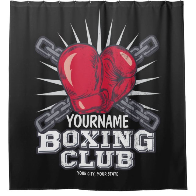 Personalised Boxing Gloves Fighter Champion Boxer  Shower Curtain (Front)