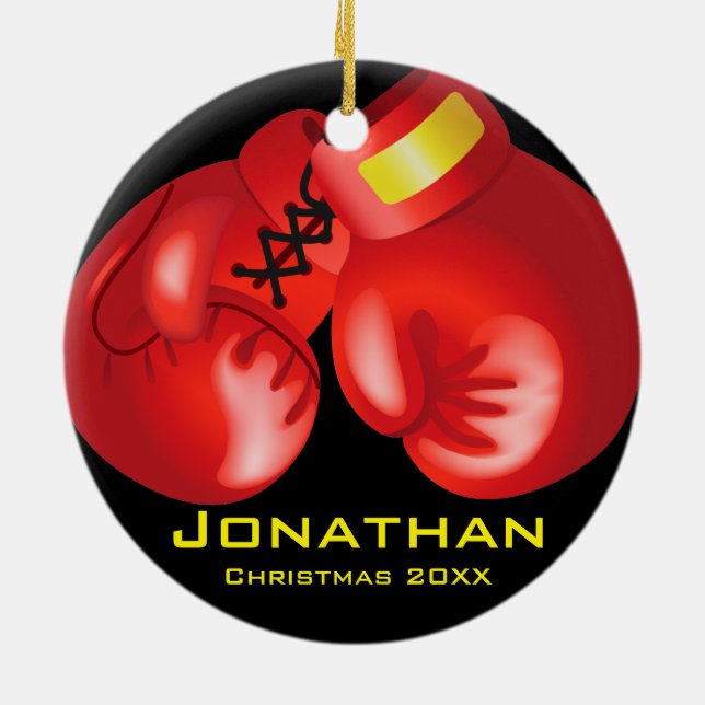 Personalised Boxing Gloves Ornament (Back)