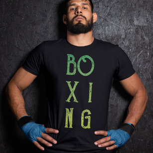 Personalised Boxing Green Fade Black T-Shirt