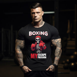Personalised Boxing Skeleton Boxer Halloween T-Shirt