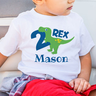 Personalised Boy 2nd Birthday Dinosaur T-Shirt