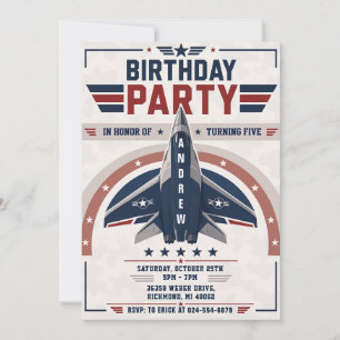 Personalised boy Air force Birthday party Invitation
