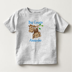 Personalised Boy Monkeys Big Cousin Toddler T-Shirt