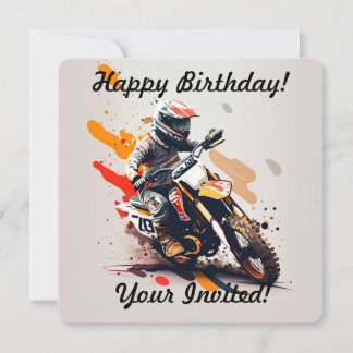 Personalised Boy Motocross Invitation