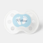 Personalised boy pacifier with baby footprints
