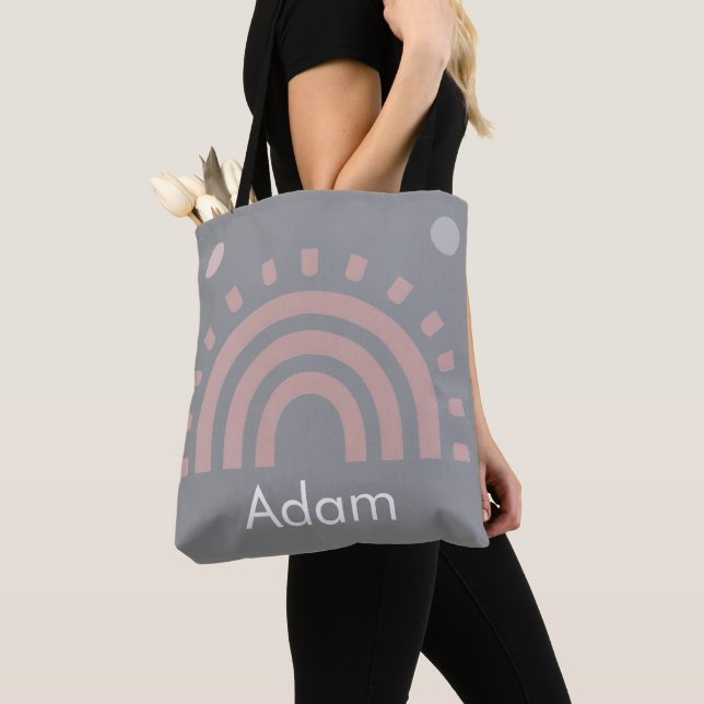 Personalised Boy’s Rainbow Tote Bag  (Close Up)