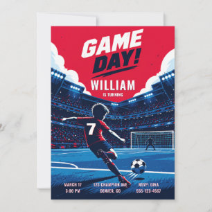 Personalised Boy Soccer Birthday Party Invitation