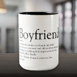 Personalised Boyfriend Definition Cool Fun Two-Tone Coffee Mug<br><div class="desc">Personalise for your boyfriend to create a unique valentine,  Christmas or birthday gift. A perfect way to show him how amazing he is every day. Designed by Thisisnotme©</div>
