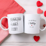 Personalised Boyfriend Fiancé Hubby Funny Gift Two-Tone Coffee Mug<br><div class="desc">Elevate your mornings with our Personalised Mug Trilogy – a heartfelt journey from Boyfriend to Fiancé and finally, Hubby. Crafted with precision and adorned with a custom name, these mugs are a thoughtful gift from a loving wife. Whether for a birthday celebration or as a cherished wedding present, these personalised...</div>