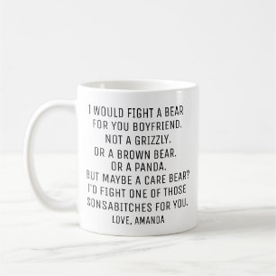 Personalised Boyfriend Gift, Funny Boyfriend Coffee Mug