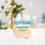 Personalised Boyfriend's Sippy Cup  Stemless Wine Glass<br><div class="desc">Personalised boyfriend's sippy cup Name wine glass</div>