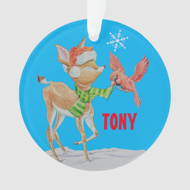 Personalised boys Christmas ornament  (Front)