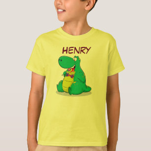 Personalised Boys Dinosaur Shirt, Your Name, T-Shirt