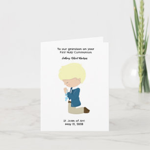 Personalised Boys First Holy Communion Card