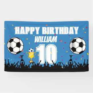 Personalised Boys Football Birthday Soccer Banner