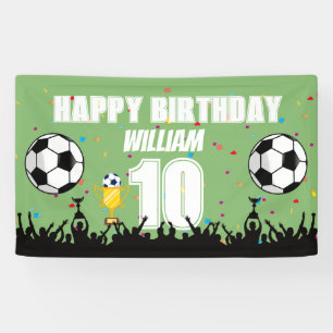 Personalised Boys Football Birthday Soccer Banner