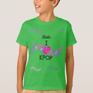  Personalised Boy's I Love K-pop  T-Shirt