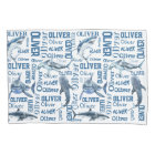 Personalised boys name pillow with sharks