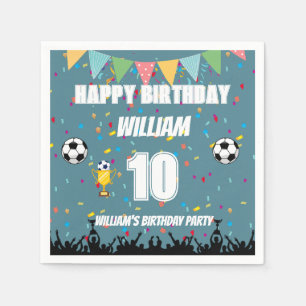 Personalised Boys Soccer Birthday Napkin
