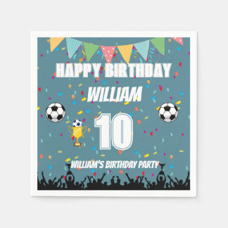 Personalised Boys Soccer Birthday Napkin