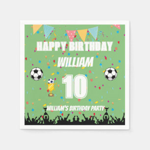 Personalised Boys Soccer Birthday Napkin