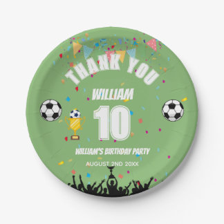 Personalised Boys Soccer Birthday Party Plates
