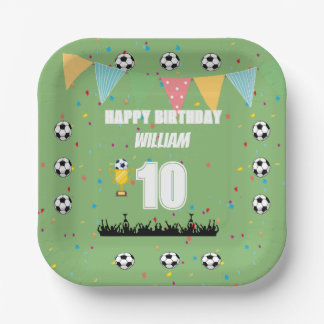 Personalised Boys Soccer Birthday Party Plates