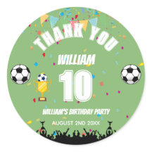 Personalised Boys Soccer Birthday Sticker