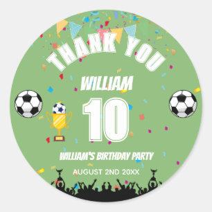Personalised Boys Soccer Birthday Sticker