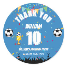 Personalised Boys Soccer Birthday Sticker