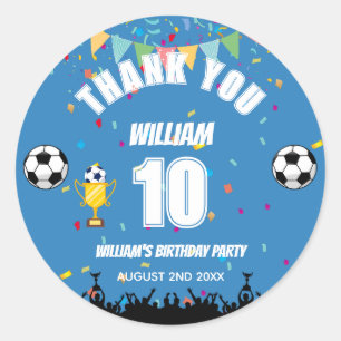 Personalised Boys Soccer Birthday Sticker