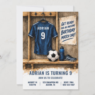 Personalised Boys Soccer Jersey Birthday Invitation