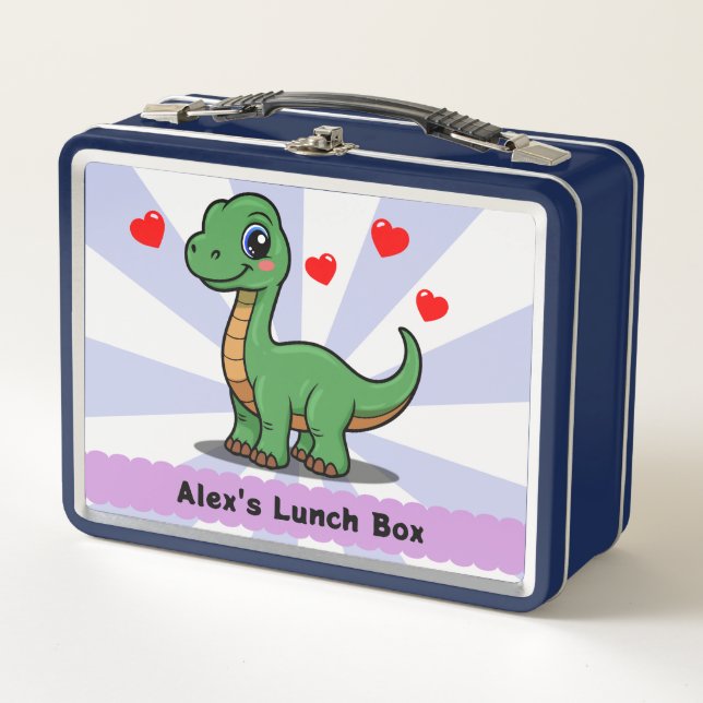 Personalised Brachiosaurus Dinosaur Lunch Box (Front)