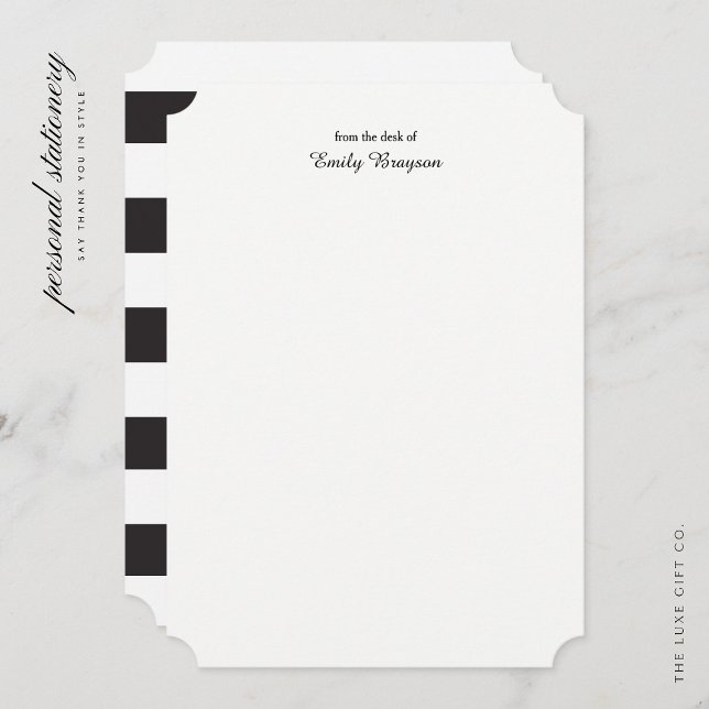 Personalised Bracket Edge Note Cards Stripes (Creator Uploaded)