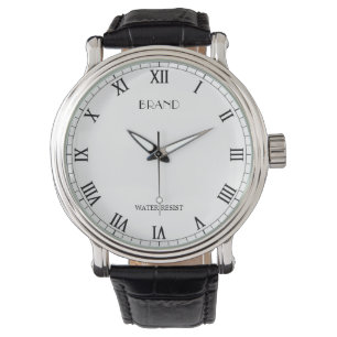Personalised Brand Men's Vintage Black Leather Watch