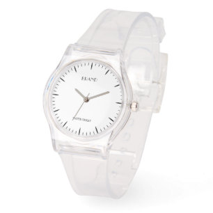 Personalised Brand Silicone Strap Clear Watch