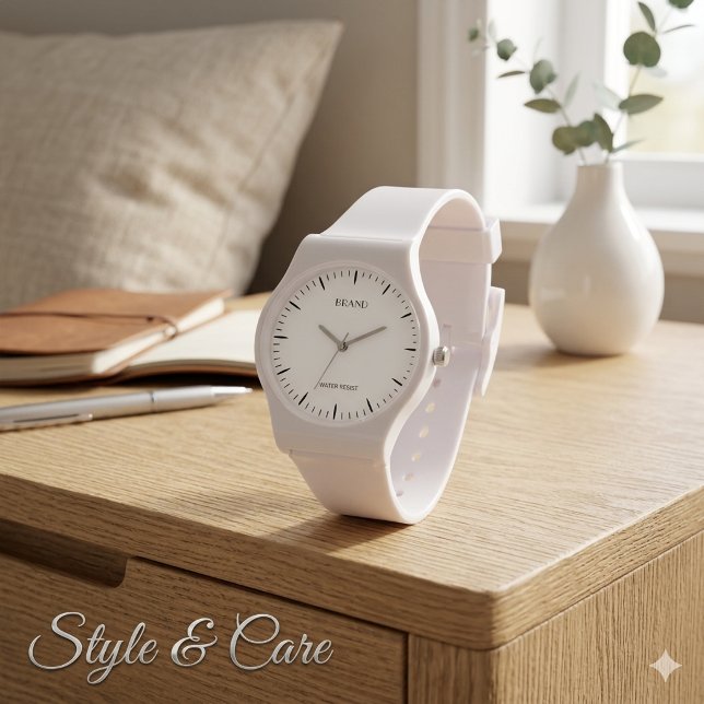 Personalised Brand Silicone Strap White Watch (Personalized Brand Silicone Strap White Watch)