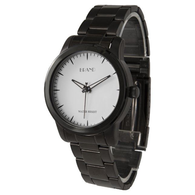 Personalised Brand Unisex Oversized Black Bracelet Watch (Angled)