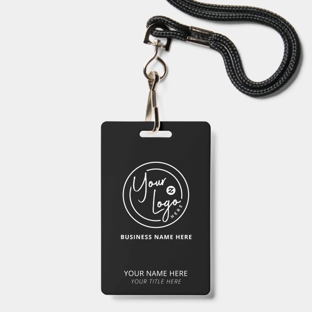 Personalised Branded Logo Business ID Badge (Front with Lanyard)