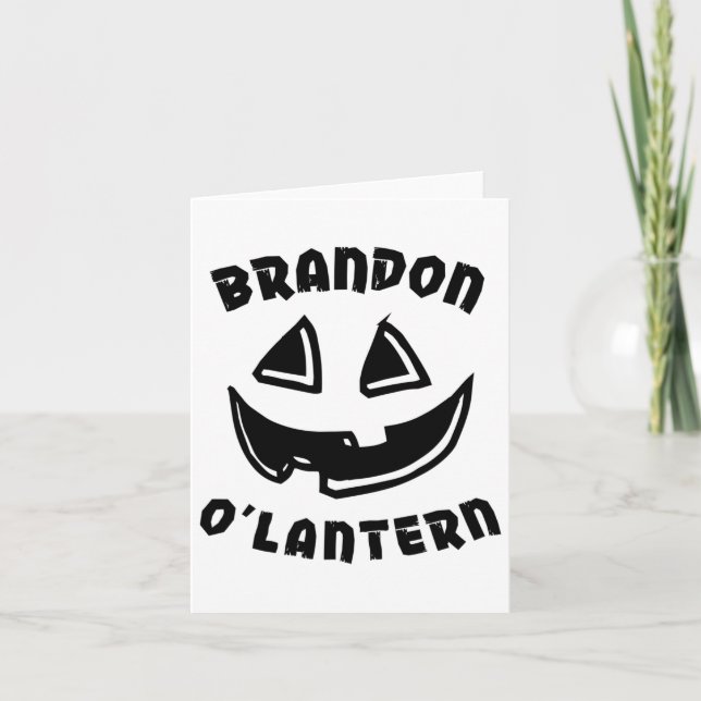 Personalised Brandon O'lantern Halloween Pumpkin C Card (Front)