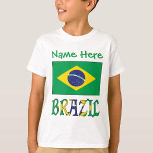 Personalised Brazil Flag Boy’s T-Shirt