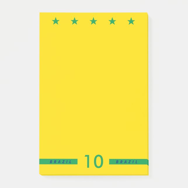 Personalised Brazil Flag Colours World Cup Soccer Post-it Notes (Front)