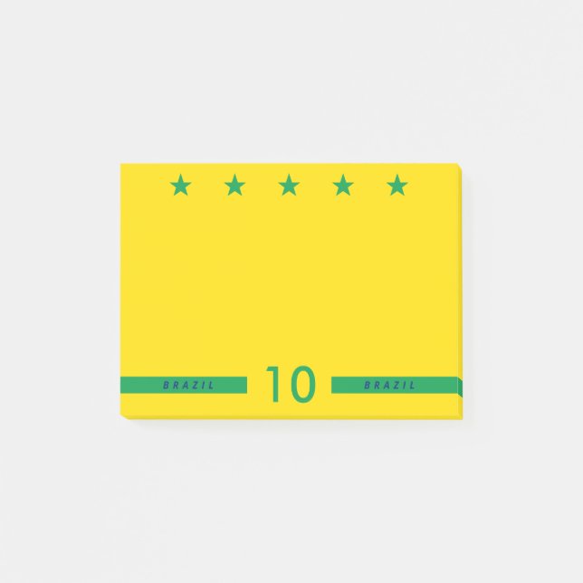 Personalised Brazil Flag Colours World Cup Soccer Post-it Notes (Front)