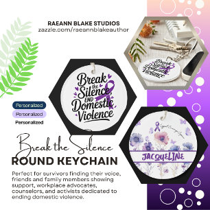 Personalised Break the Silence Domestic Violence Key Ring