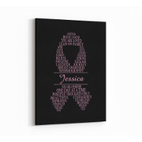 Personalised Breast Cancer Ribbon Wall Art