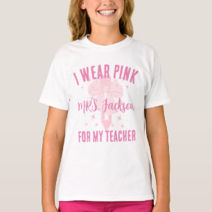 Personalised breast cancer teacher supporter T-Shirt